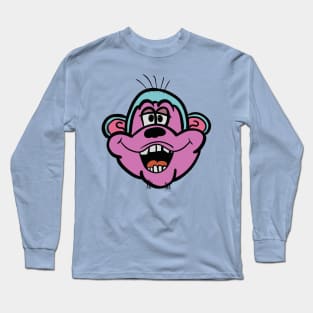 Monkey Head Light Blue Long Sleeve T-Shirt